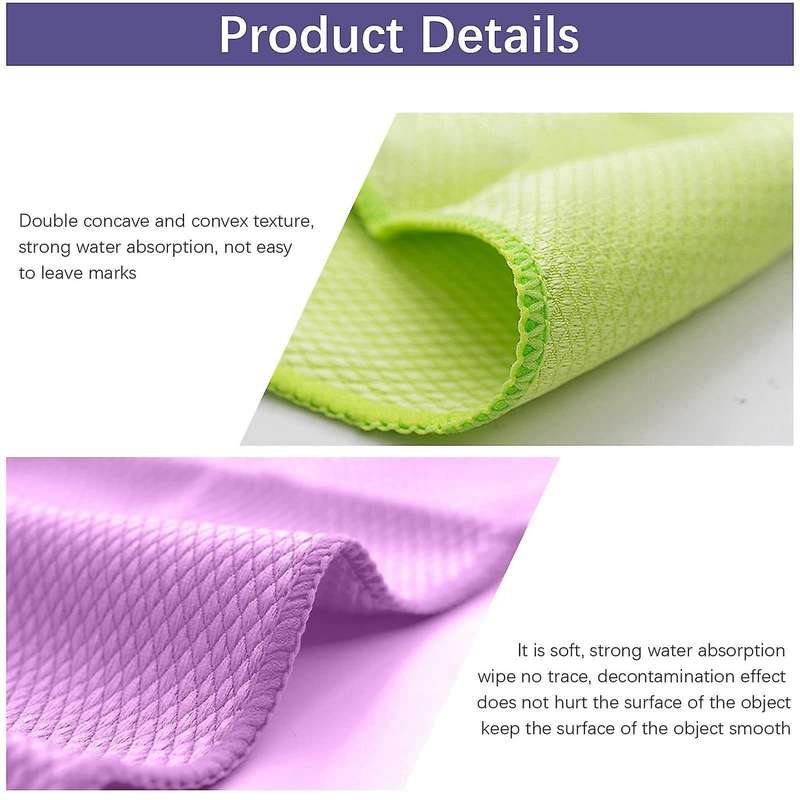 10 Pcs Fish Scale Microfiber Cleaning Cloths- Polishing Cleaning Wipes 40x50 Rag Super Water Absorb