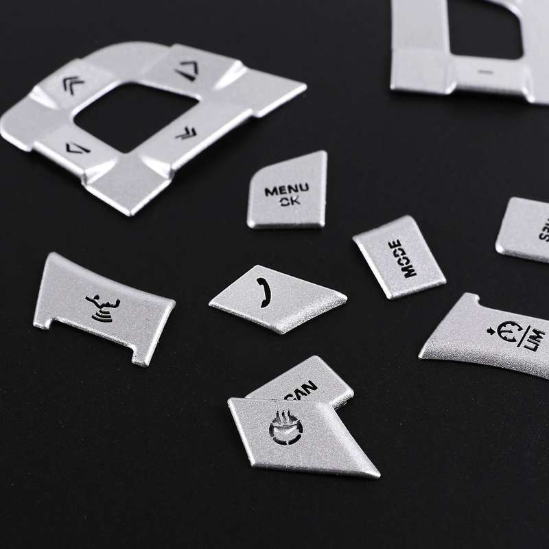 10 Pcs for Sport 2015-2019 Aluminum Alloy Car Steering Wheel Button Frame Sticker Cover(High Match)