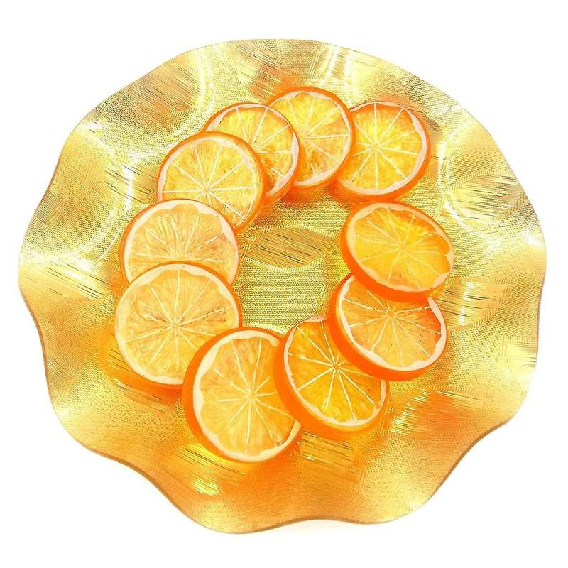 10 Pcs Lemon Slice Artificial Fruit Highly Simulation Lifelike Model for Home Party Decoration Orang
