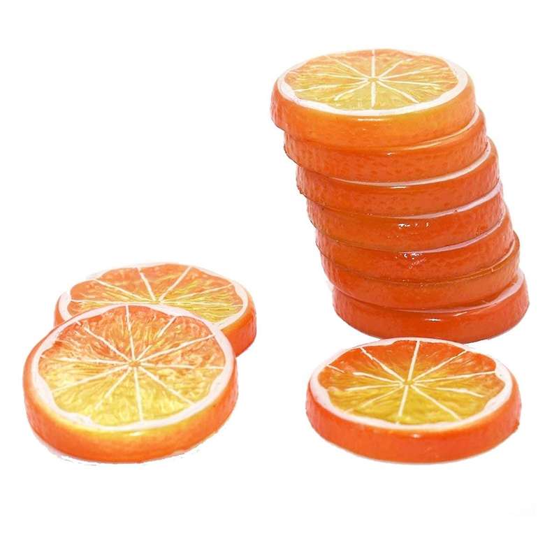 10 Pcs Lemon Slice Artificial Fruit Highly Simulation Lifelike Model for Home Party Decoration Orang
