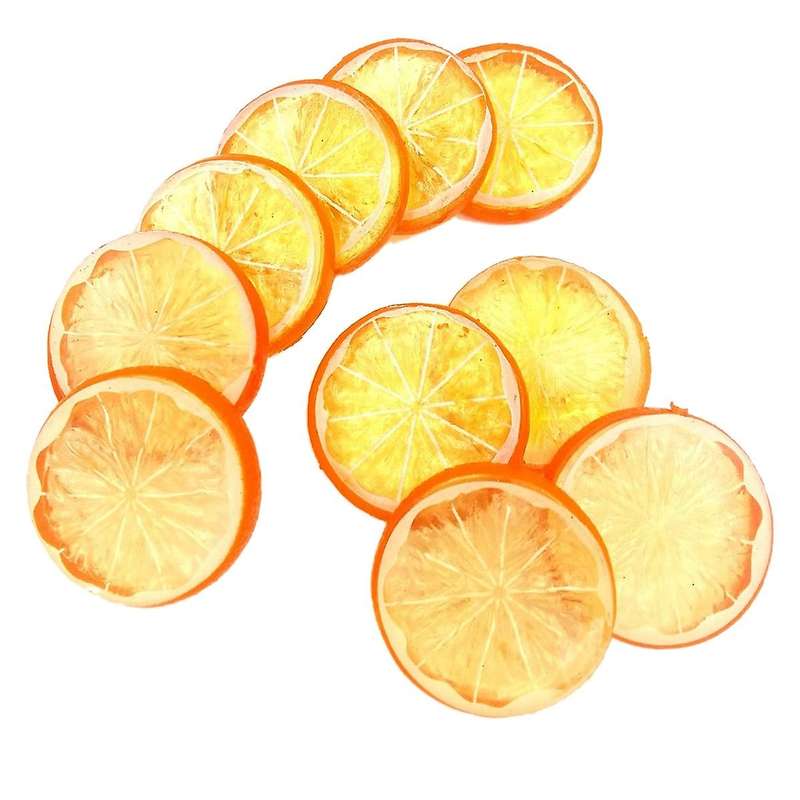 10 Pcs Lemon Slice Artificial Fruit Highly Simulation Lifelike Model for Home Party Decoration Orang