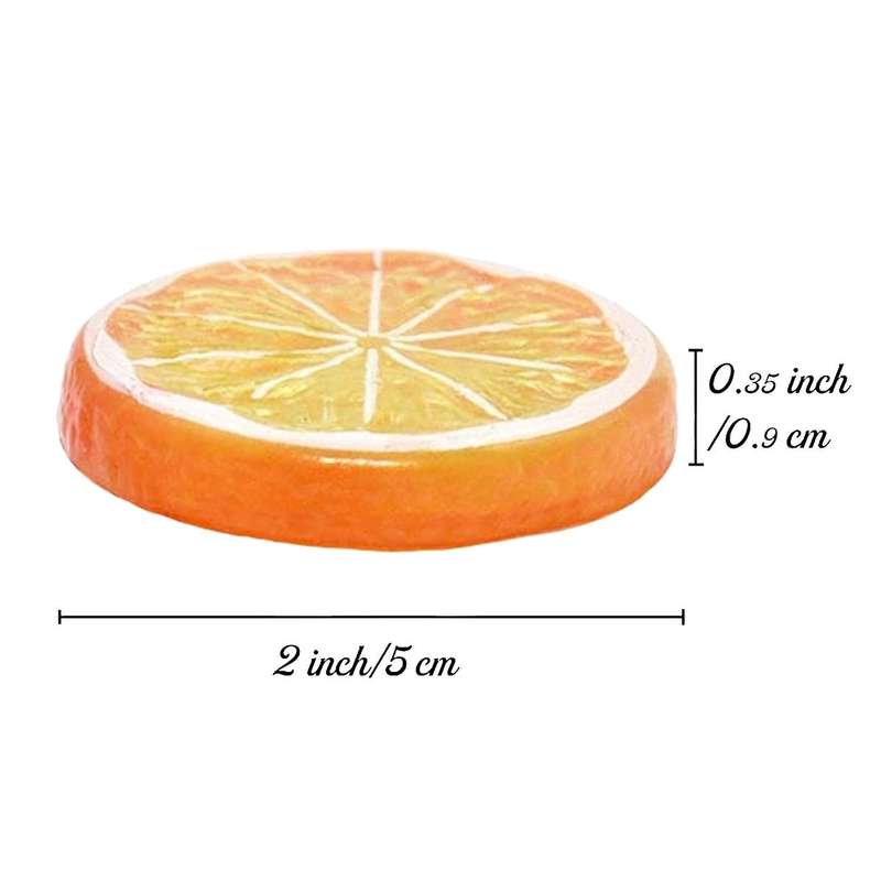 10 Pcs Lemon Slice Artificial Fruit Highly Simulation Lifelike Model for Home Party Decoration Orang