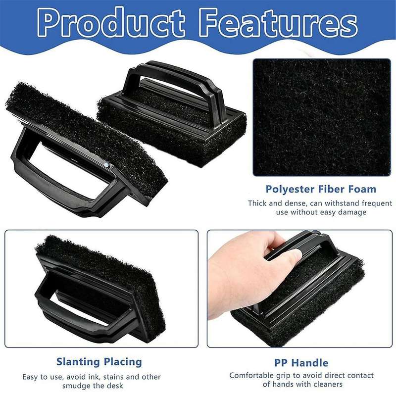 10 Pcs Screen Printing Scrub Pad,Screen Print Ink Scrub Cleaner Brush with Handle, Chemical Resistan