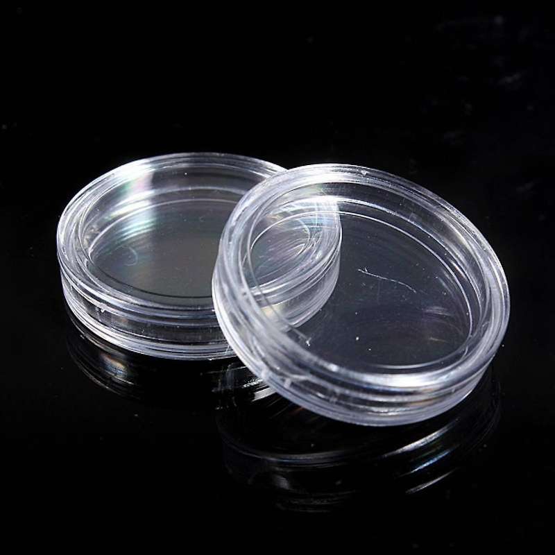 10 Pcs Small Round Transparent Plastic Coin Capsules Box 40mm