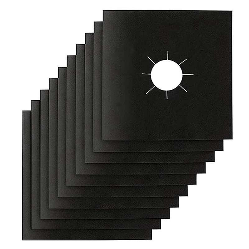 10 Pcs Stove Burner Covers Thickness 0.2mm, Square Stove Burner Liner Cover ,keeps Stovetop Clean