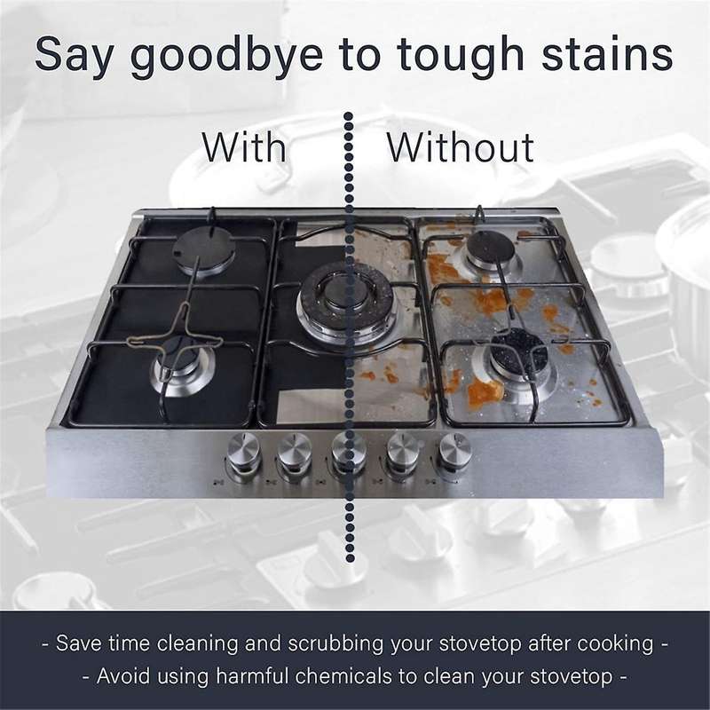 10 Pcs Stove Burner Covers Thickness 0.2mm, Square Stove Burner Liner Cover ,keeps Stovetop Clean