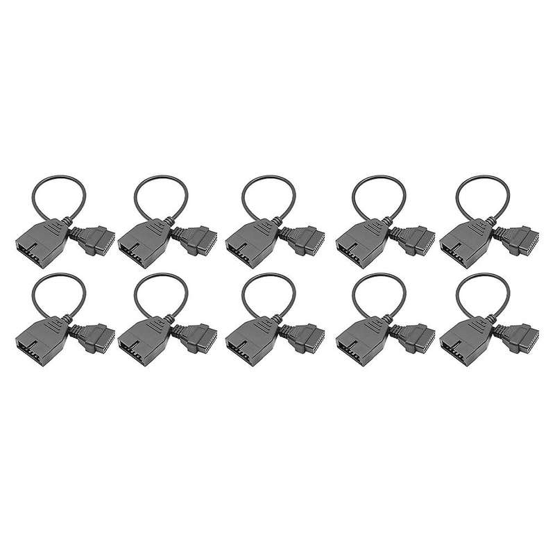 10 PCS Truck Diagnostic Tool Adapter OBD Conversion Cable 12-Pin to 16-Pin OBD2 Adapter Extension Ca