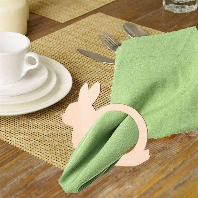 10 PCS Wooden Sheep Shape Napkin Holder Rings Towel Buckles Banquet Christmas Wedding Luncheons Din