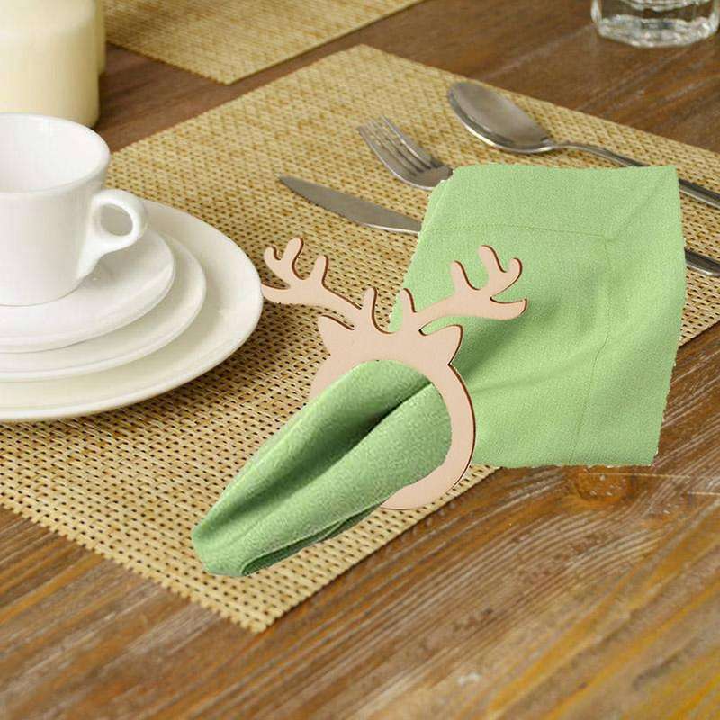 10 PCS Wooden Sheep Shape Napkin Holder Rings Towel Buckles Banquet Christmas Wedding Luncheons Din