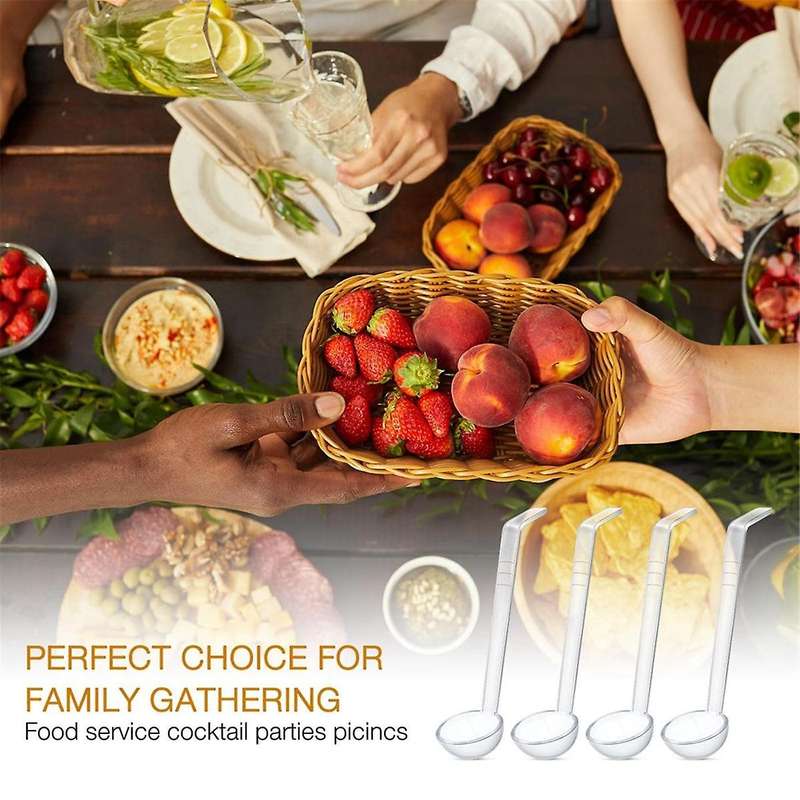 10 Pieces 7.8inch 1oz Clear Small Ladle Mini Ladle for Sauce Long Handle Plastic Punch Bowl Ladle Se