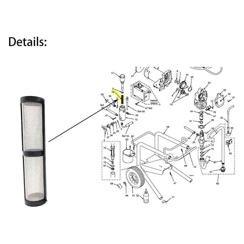 10 Pieces Airless Paint Sprayer Filters 390 395 490 495 595 Pump Manifold Strainer 60 Mesh Compatibl