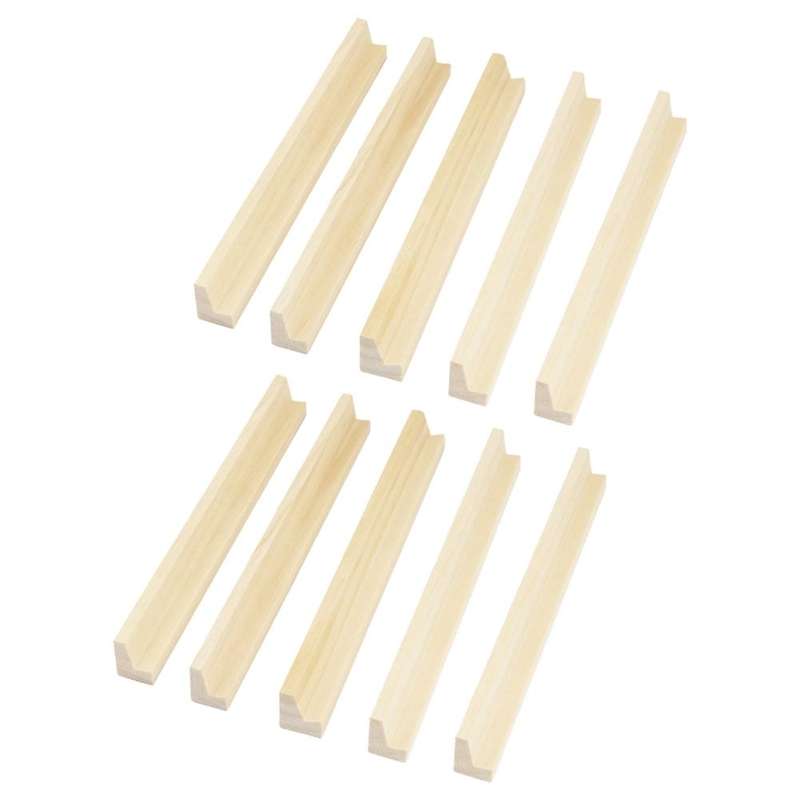 10 Piece Wooden Rack Tile Rack Wooden Rack Storage Tray for Mexico Train Wooden Shelf, 19 Cm Long