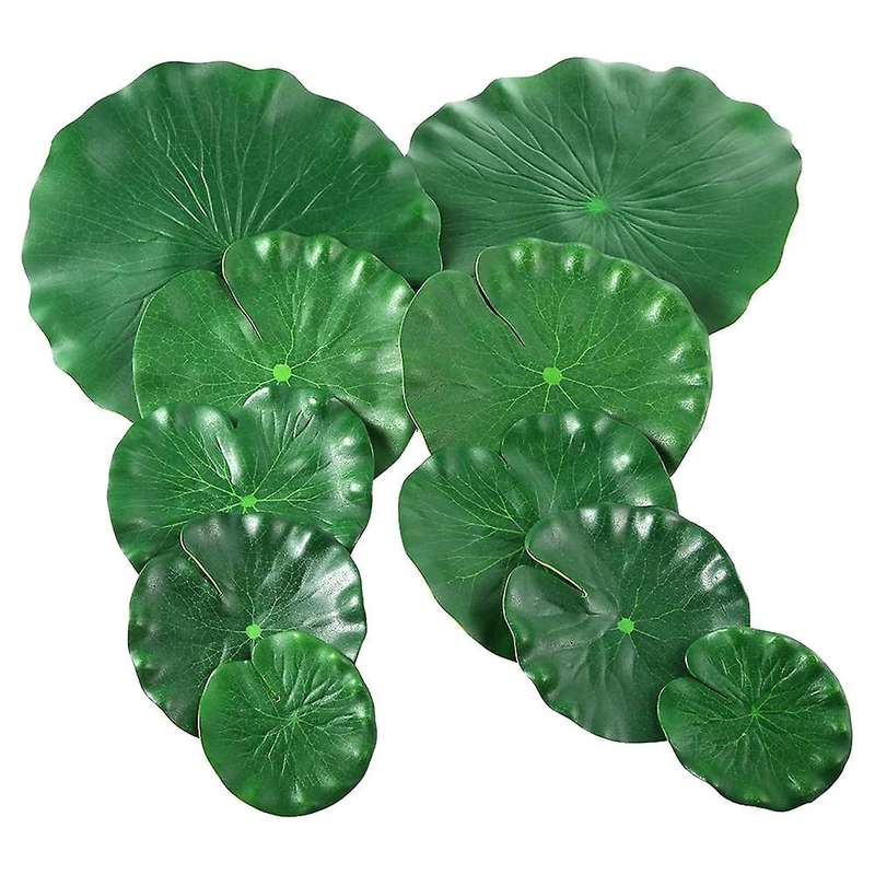 10 Pieces 5 Kinds Artificial Floating Foam Lotus Leaves Pads Artificial Foliage Pond Decor Compatibl