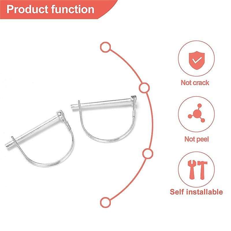 10 Pieces Shaft Locking Pin Safety Coupler Pin 1/4 Inch Diameter in 2 Shapes of Square and Arch (Sil