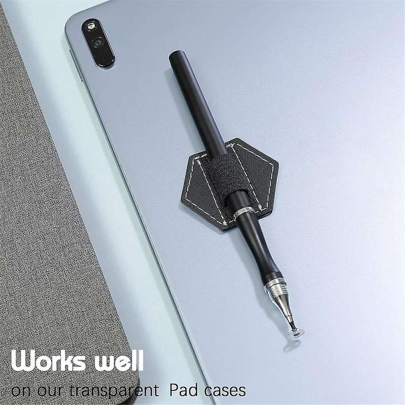 10 Pieces Self Adhesive Pen Holders for Notebook Hexagon Elastic Journal PU Leather Pen Holders Loop