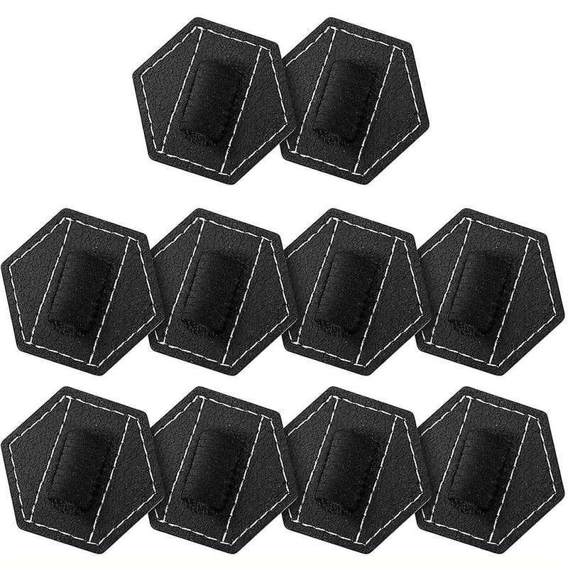 10 Pieces Self Adhesive Pen Holders for Notebook Hexagon Elastic Journal PU Leather Pen Holders Loop