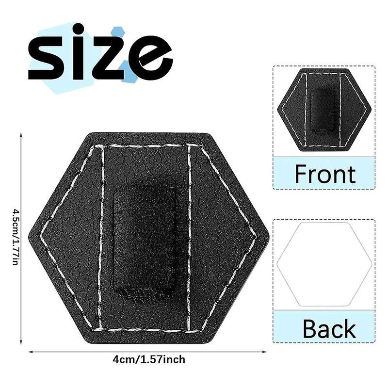 10 Pieces Self Adhesive Pen Holders for Notebook Hexagon Elastic Journal PU Leather Pen Holders Loop