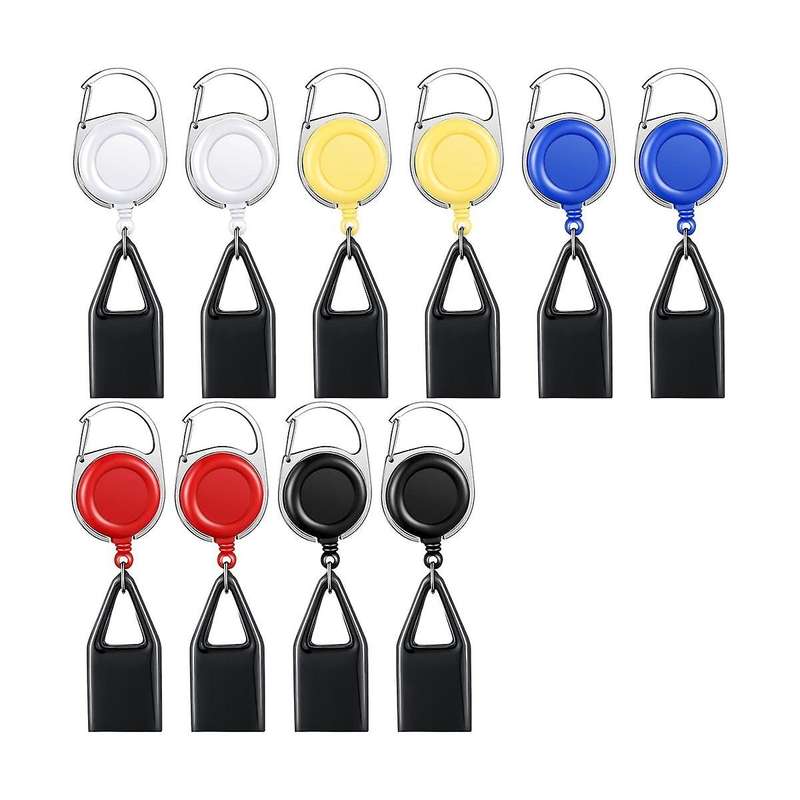 10 Pieces Retractable Lighter Clip Assorted Color Lighter Holder Keychain with Clip Classic Lighter