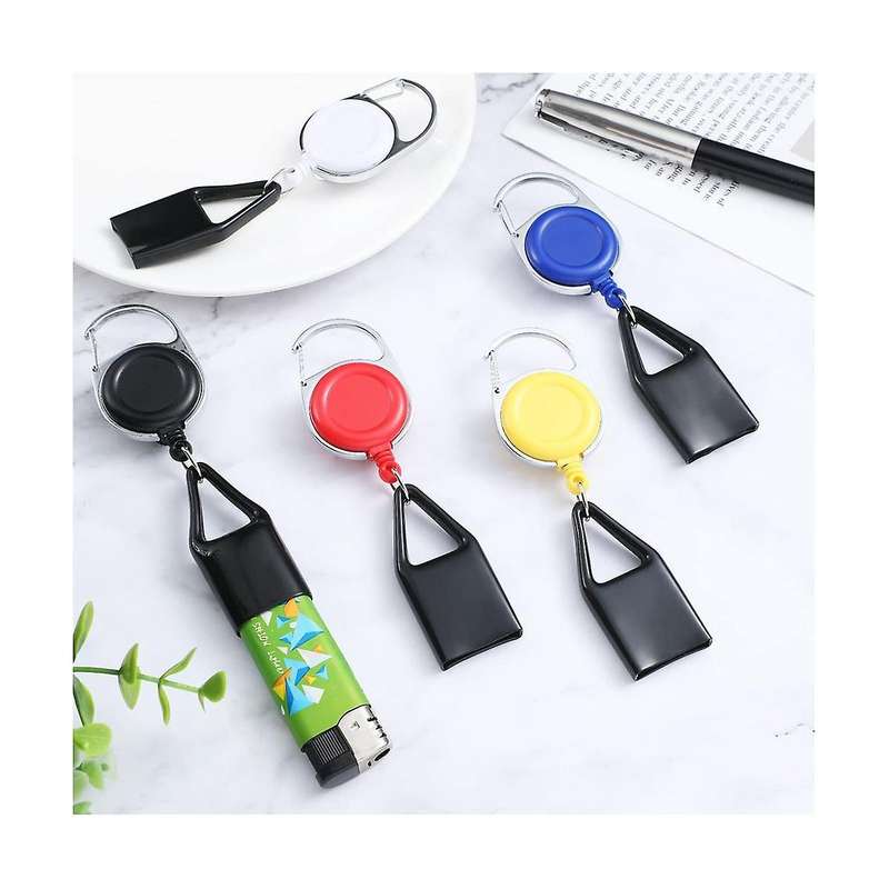 10 Pieces Retractable Lighter Clip Assorted Color Lighter Holder Keychain with Clip Classic Lighter