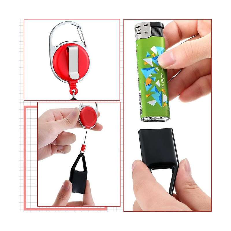 10 Pieces Retractable Lighter Clip Assorted Color Lighter Holder Keychain with Clip Classic Lighter