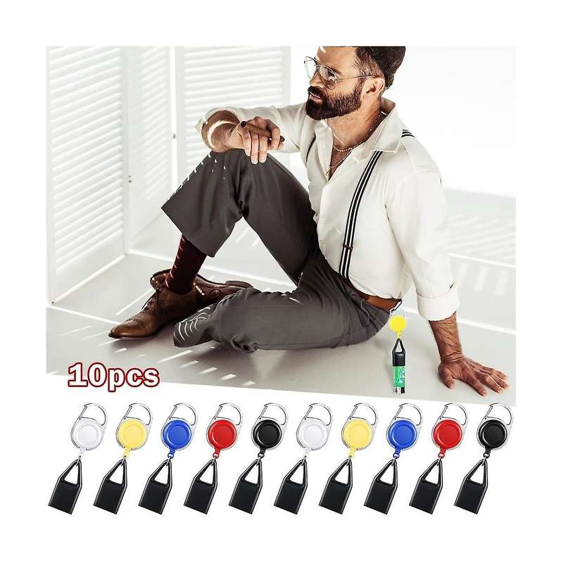 10 Pieces Retractable Lighter Clip Assorted Color Lighter Holder Keychain with Clip Classic Lighter