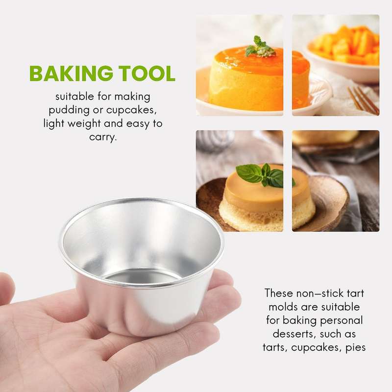 10 Pieces Pudding Cup Mini Cake Cookie Pudding Mold Round Egg Tart Mould Baking Tool