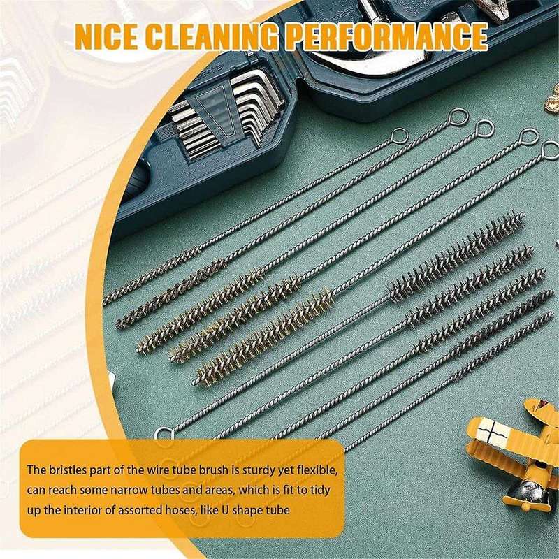 10 Pieces Wire Tube Brushes for Cleaning Pipe Tube Brass Brush Brass Pipe Cleaning Brush Wire Pipe C