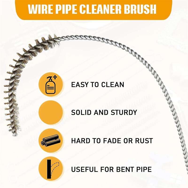 10 Pieces Wire Tube Brushes for Cleaning Pipe Tube Brass Brush Brass Pipe Cleaning Brush Wire Pipe C