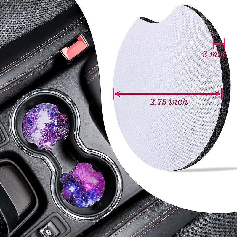 10 Pieces Sublimation Coasters Blanks Sublimation Car Cup Coasters 2.75 Inch Heat Press Car Cup Hold