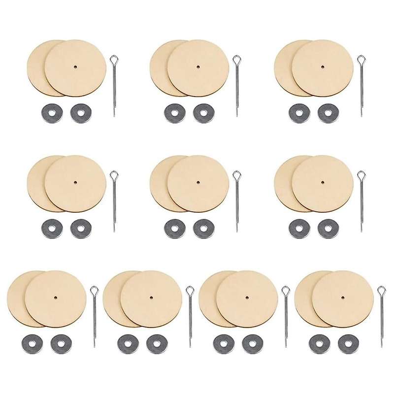 10 Sets Doll Joint Connectors Cotter Pin Joints and Wooden Fibreboard Disks Movable Engage Bolt Doll