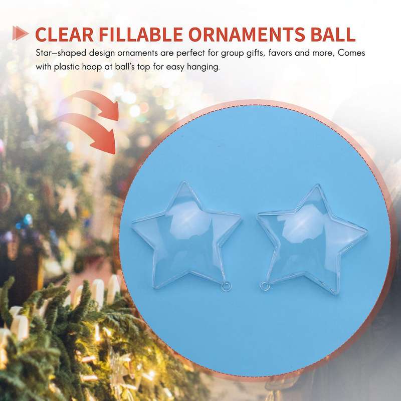10 Sets 80mm DIY Fillable Balls Clear Plastic Ornaments Balls
