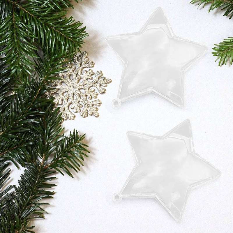 10 Sets 80mm DIY Fillable Balls Clear Plastic Ornaments Balls