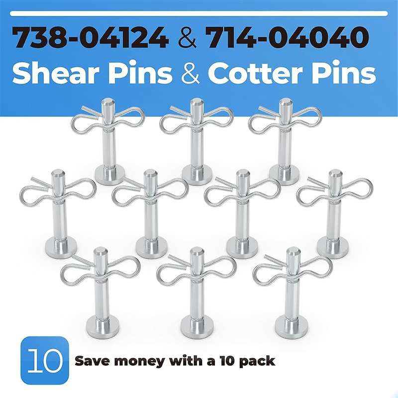 10 Set Snow Blower Shear Pins 738-04155 and Cotter Pins 714-04040 for , , , Yard-Man 900 Series