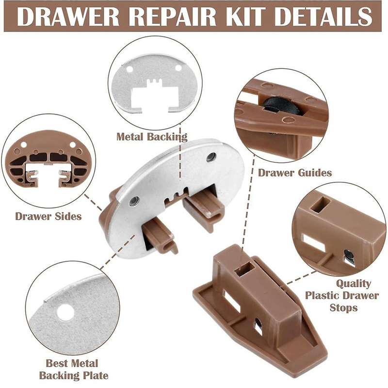 10 Sets Drawer Replacement Parts Drawer Slides Rail Replacement Kit Improved Commercial Style Drawer