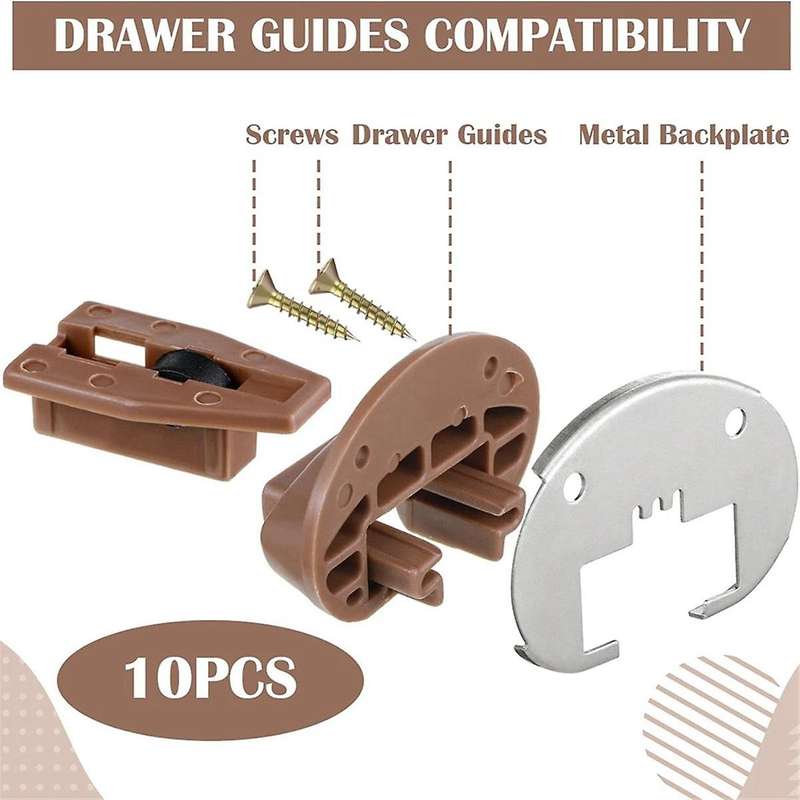 10 Sets Drawer Replacement Parts Drawer Slides Rail Replacement Kit Improved Commercial Style Drawer