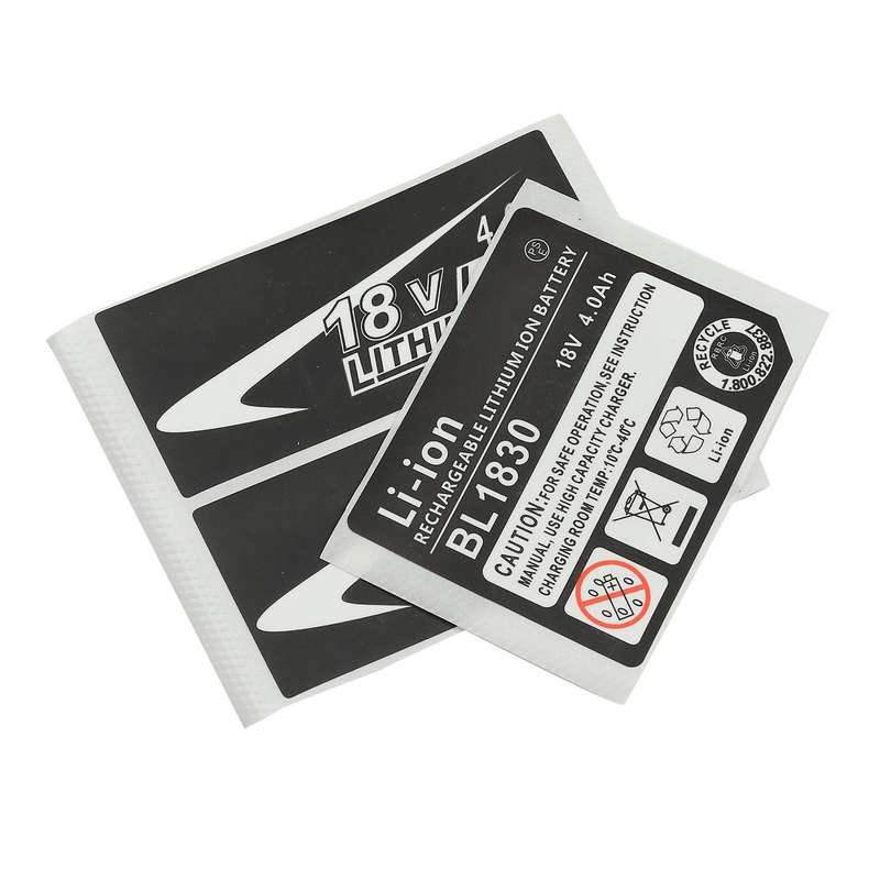 10 Sets of BL1830 Label Lithium Ion Battery 18V 4.0Ah Sticker Label Suitable for 18V Battery Logo