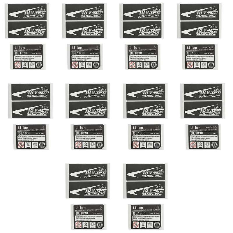 10 Sets of BL1830 Label Lithium Ion Battery 18V 4.0Ah Sticker Label Suitable for 18V Battery Logo