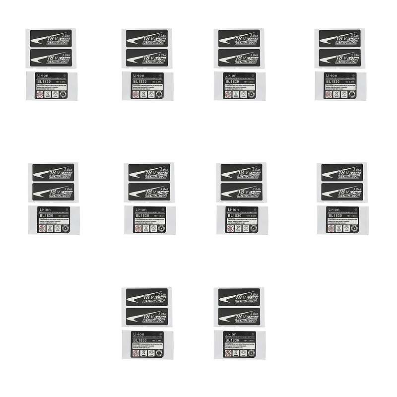 10 Sets of BL1830 Label Lithium Ion Battery 18V 3.0Ah Sticker Label Suitable for 18V Battery Logo