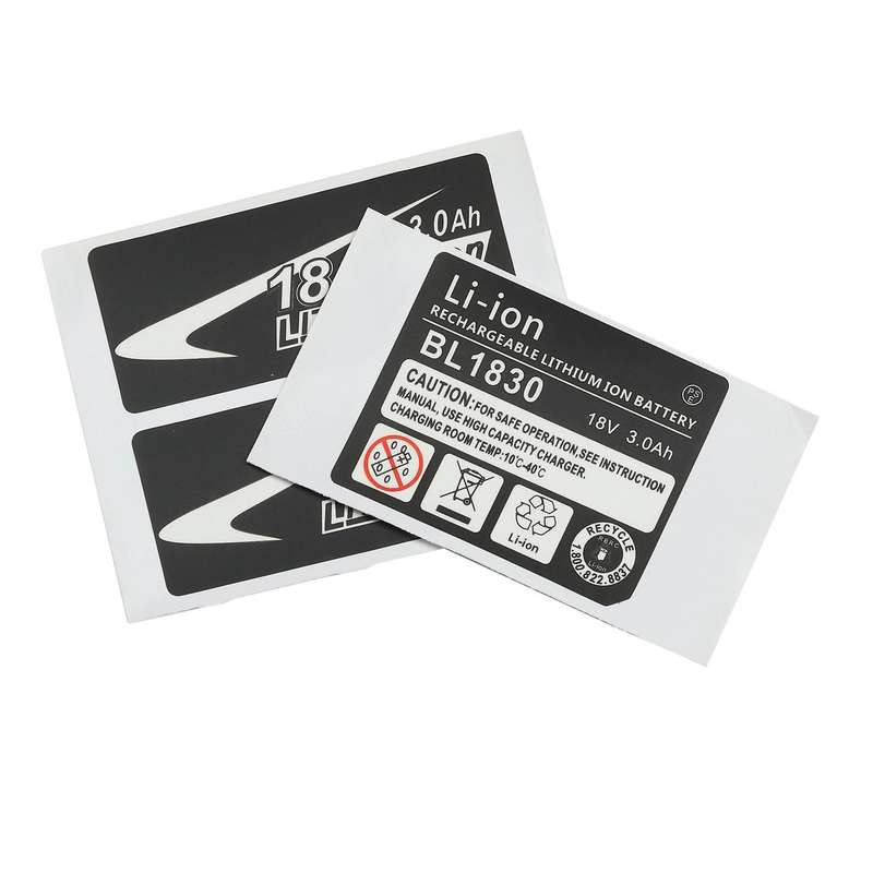 10 Sets of BL1830 Label Lithium Ion Battery 18V 3.0Ah Sticker Label Suitable for 18V Battery Logo