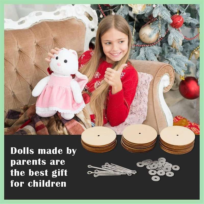 10 Sets Doll Joint Connectors Cotter Pin Joints and Wooden Fibreboard Disks Movable Engage Bolt Doll