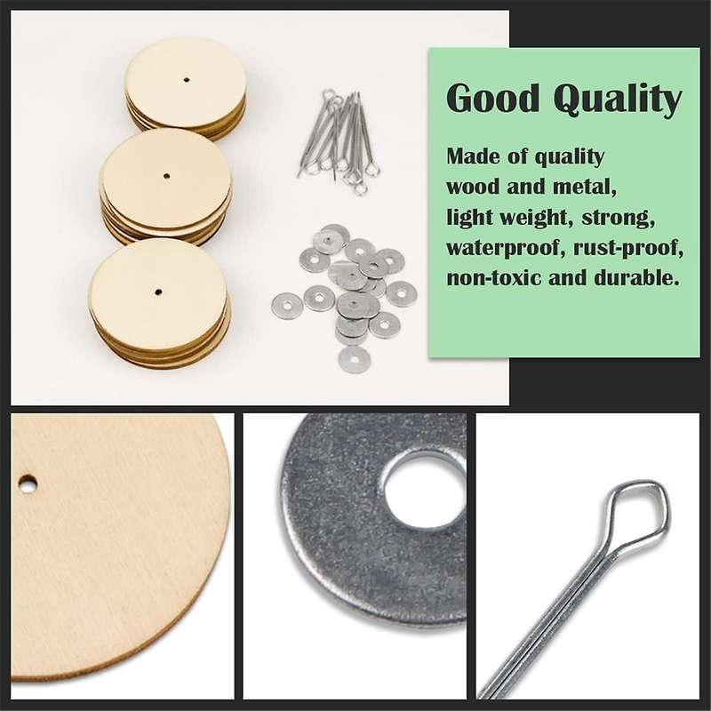10 Sets Doll Joint Connectors Cotter Pin Joints and Wooden Fibreboard Disks Movable Engage Bolt Doll