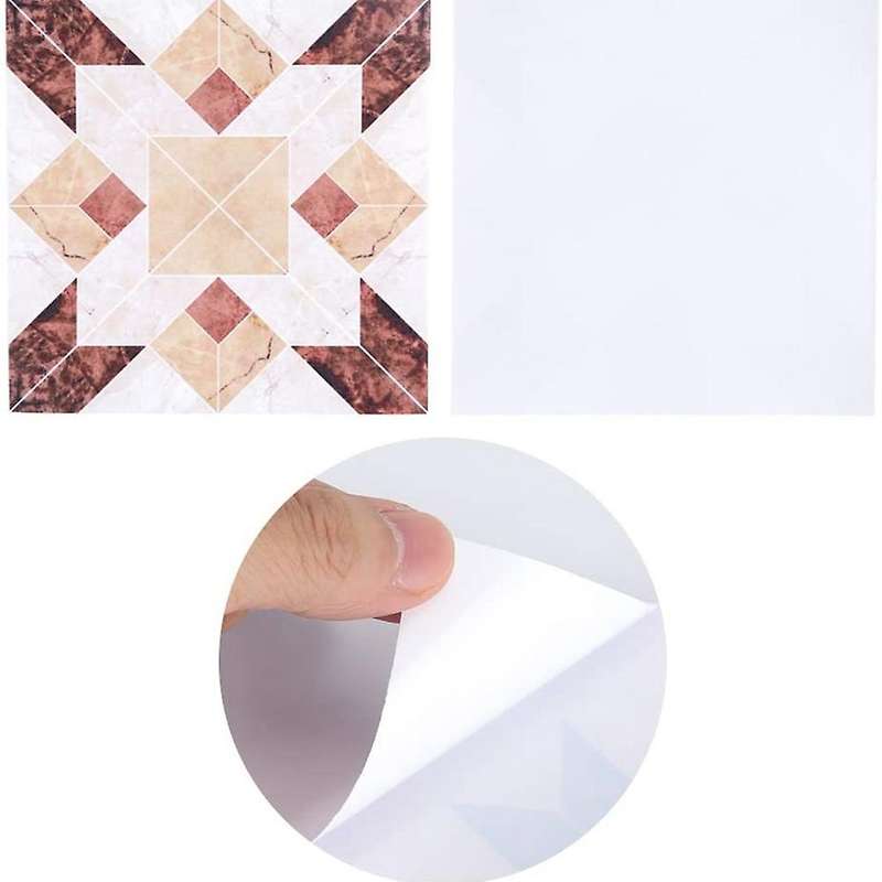 10 Sheets Of Self-adhesive Pvc Tile Floor Wall Stickers 3d Stickers for Home Decoration Twill Film