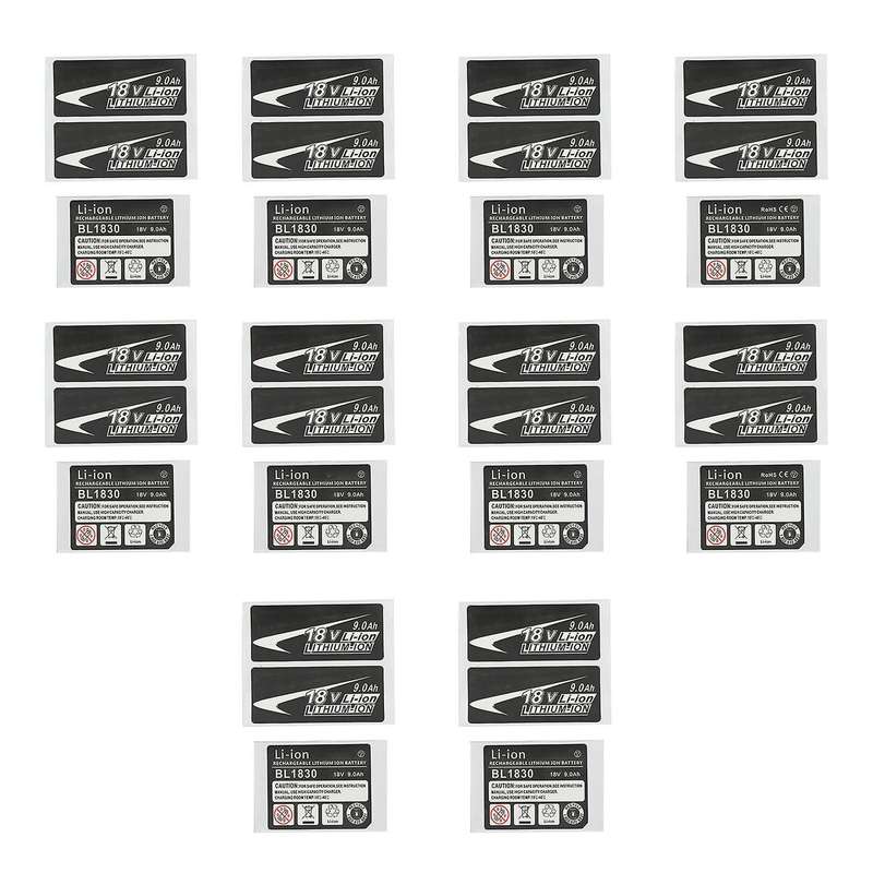 10 Sets of BL1830 Label Lithium Ion Battery 18V 9.0Ah Sticker Label Suitable for 18V Battery Logo