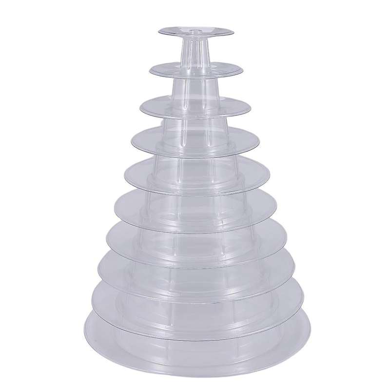 10 Tier Cupcake Holder Stand Round Macaron Tower Stand Clear Cake Display Rack for Wedding Birthday