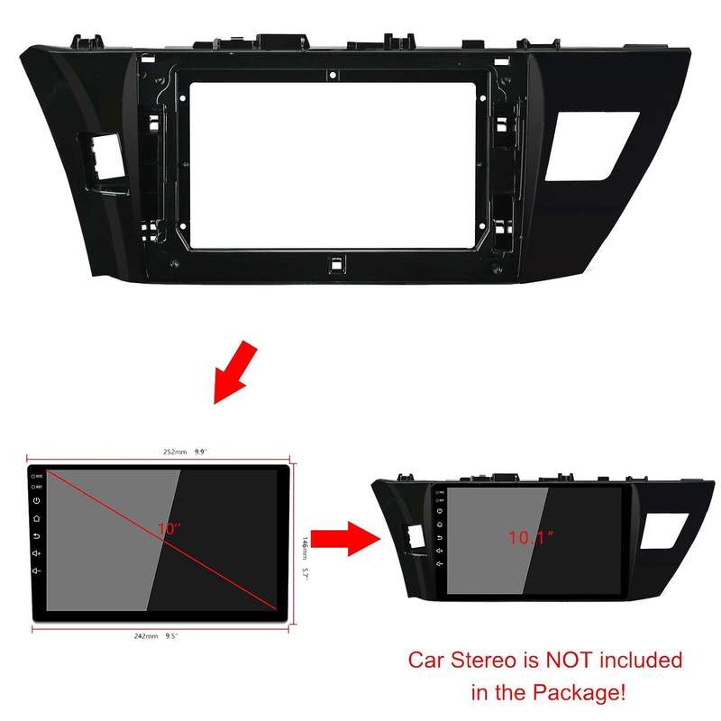 10.1 Inch 2 Din Car Stereo Radio CD DVD Panel Frame Trim for Altis 2014-2016