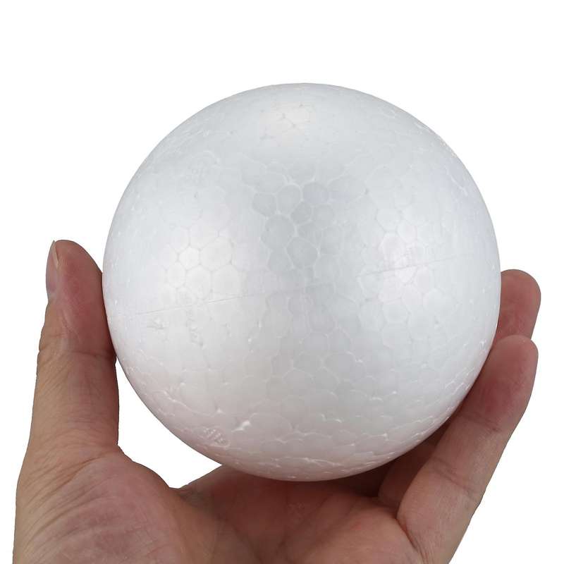 10 x Christmas Decoration Modelling Craft Polystyrene Foam Ball Sphere 10cm---White