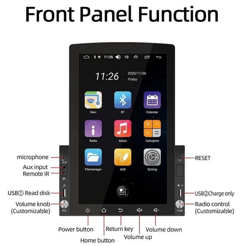 10.1 Inch 2Din Universal Android Radio for Touch Screen Carplay Multimedia Video Player Auto Navigat