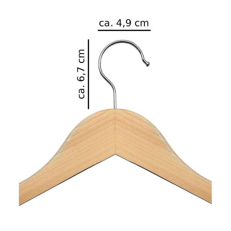 10 X Wooden Clothes Hangers 44.5 X 23cm Wooden Hangers Wooden Clothes Hangers Rotation