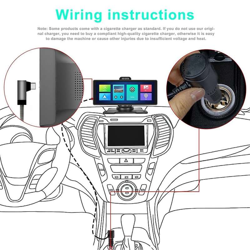 10.26In 4K DVR Car Monitor Carplay Android Auto Dashboard ADAS Dash Cam Dual Cameras GPS Navigation