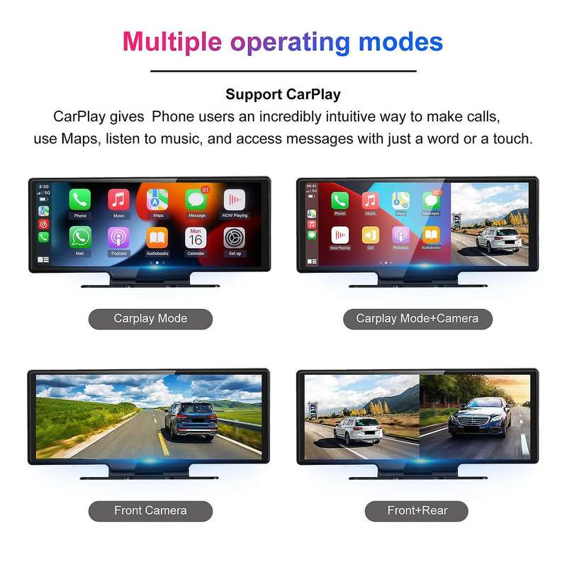10.26 Inch 4k Car Camera Dash Cam Carplay Android Auto Rearview Mirror Video Recording Wifi Loop Re